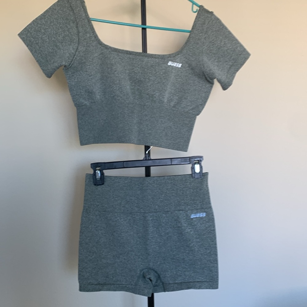 Guess NWOT compression shorts and crop top. Perfect condition